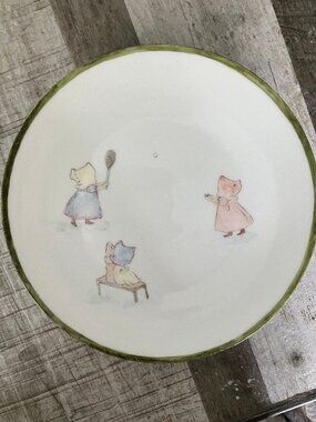 Antique Imperial PsL Empire Austria Children playing Tennis Decorative Plate